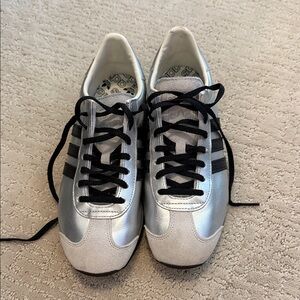 Adidas Silver and Black Sneakers- Size 10.5